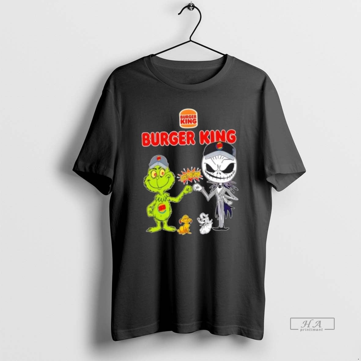 Official Trendy Burger King X Grinch And Jack - Adult & Kids T-Shirts, Sweatshirts & Hoodies apparel design preview 1