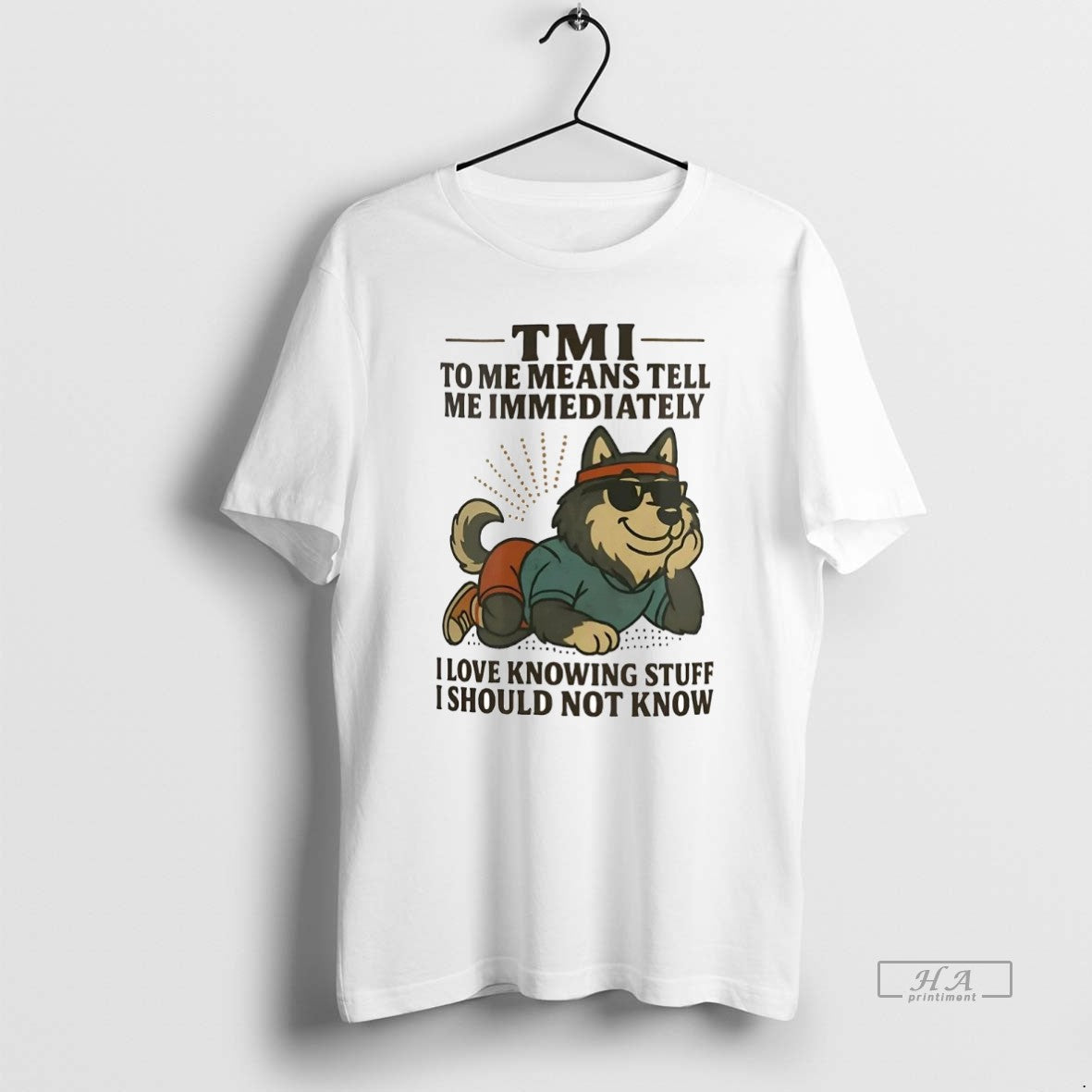 Official Trendy Husky Tmi To Me Means Tell - Adult & Kids T-Shirts, Sweatshirts & Hoodies apparel design preview 1