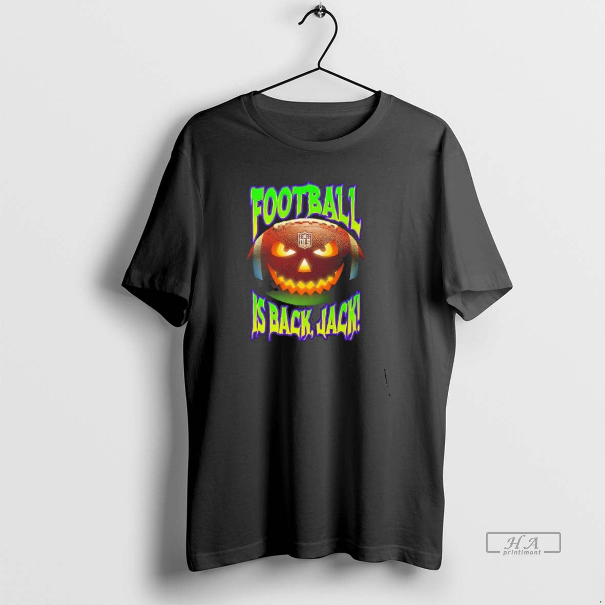 Official Trendy Jack O Lantern Football Is Back - Adult & Kids T-Shirts, Sweatshirts & Hoodies apparel design preview 1