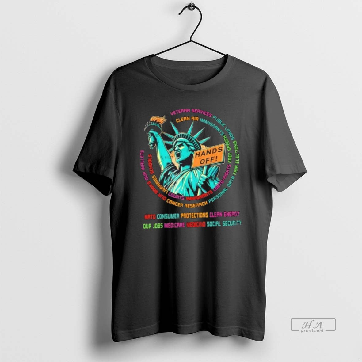 Official Trendy Liberty Statue Hands Off Freedom - Adult & Kids T-Shirts, Sweatshirts & Hoodies apparel design preview 1