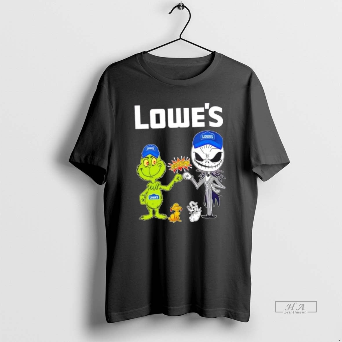 Official Trendy Lowes X Grinch And Jack Skellington - Adult & Kids T-Shirts, Sweatshirts & Hoodies apparel design preview 1