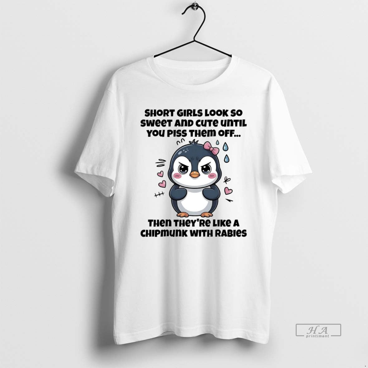 Official Trendy Penguin Short Girls Look So Sweet And - Adult & Kids T-Shirts, Sweatshirts & Hoodies apparel design preview 1