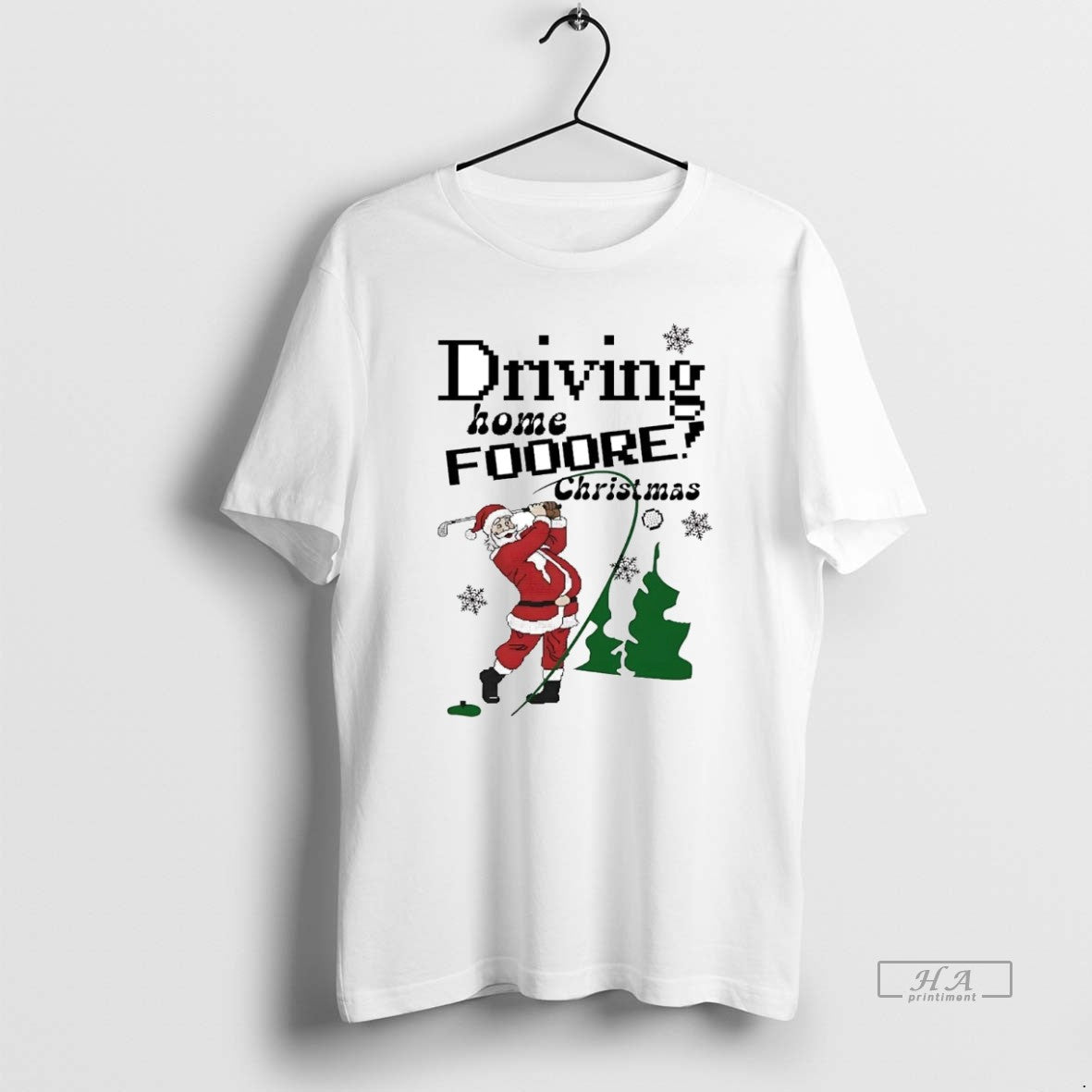 Official Trendy Santa Golf Driving Home For Christmas - Adult & Kids T-Shirts, Sweatshirts & Hoodies apparel design preview 1
