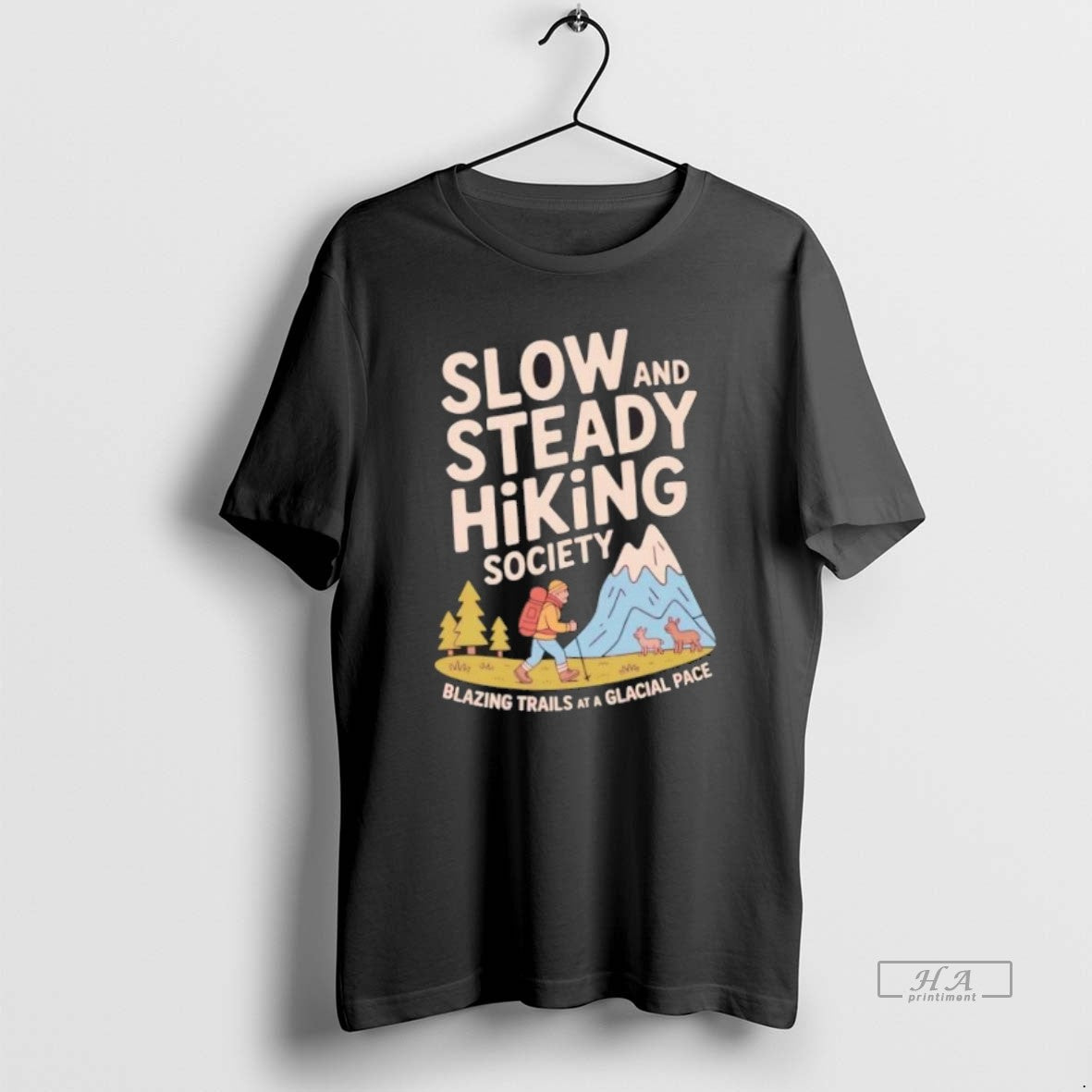 Official Trendy Slow And Steady Hiking Society - Adult & Kids T-Shirts, Sweatshirts & Hoodies apparel design preview 1