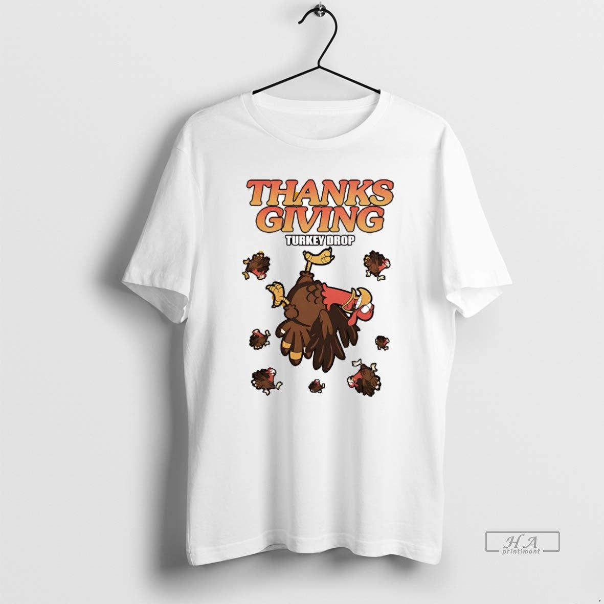 Official Trendy Thanksgiving Turkey Drop - Adult & Kids T-Shirts, Sweatshirts & Hoodies apparel design preview 1