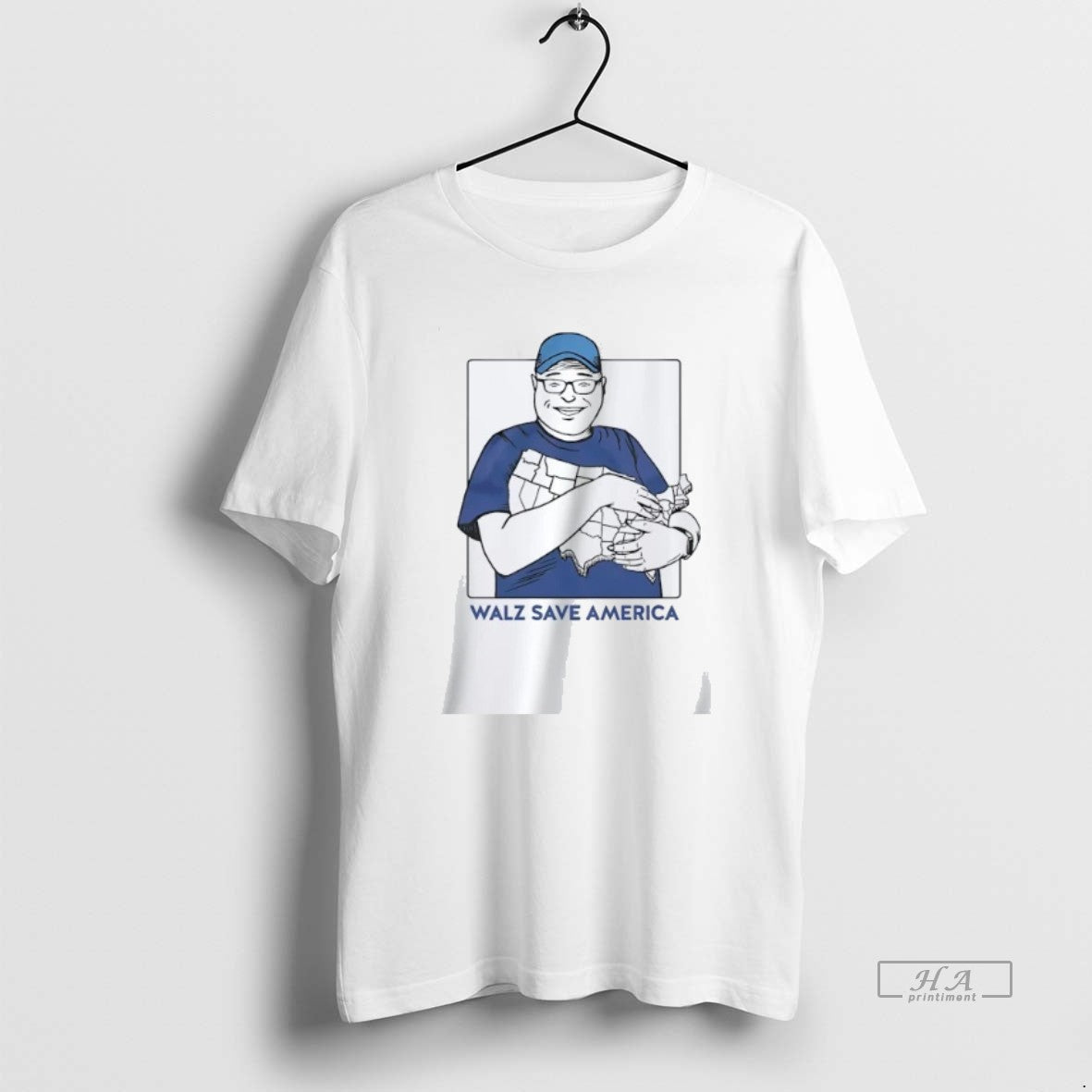 Official Trendy Walz Save America Hugging Map - Adult & Kids T-Shirts, Sweatshirts & Hoodies apparel design preview 1