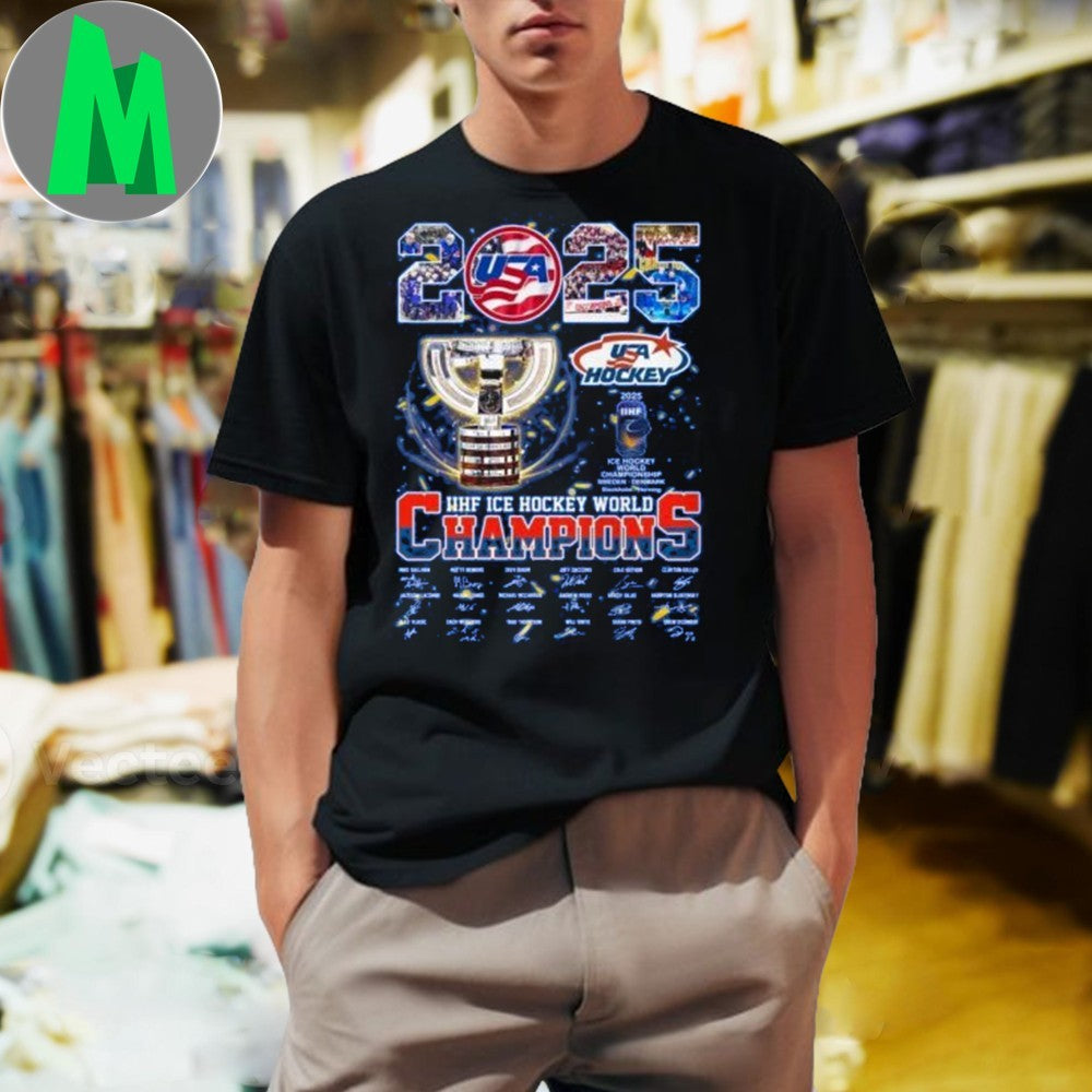 USA Hockey 2025 Ice World Champions Team Fan Apparel - Adult & Kids T-Shirts, Sweatshirts & Hoodies apparel design preview 1