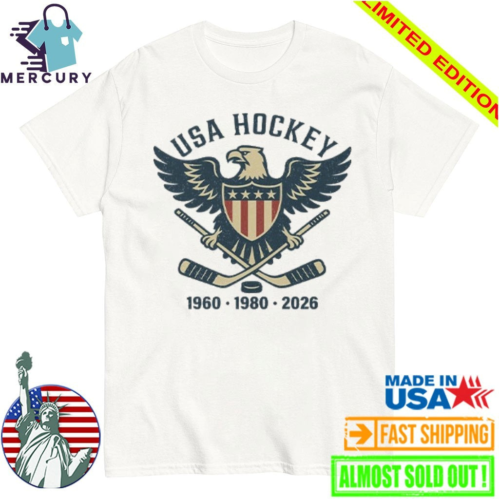 USA Hockey Eagle 1960 1980 2026 - Adult & Kids T-Shirts, Sweatshirts & Hoodies apparel design preview 1