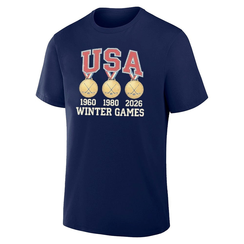 USA Hockey Miracle On Ice 1980 1960 2026 Gold Medals - Adult & Kids T-Shirts, Sweatshirts & Hoodies apparel design preview 1