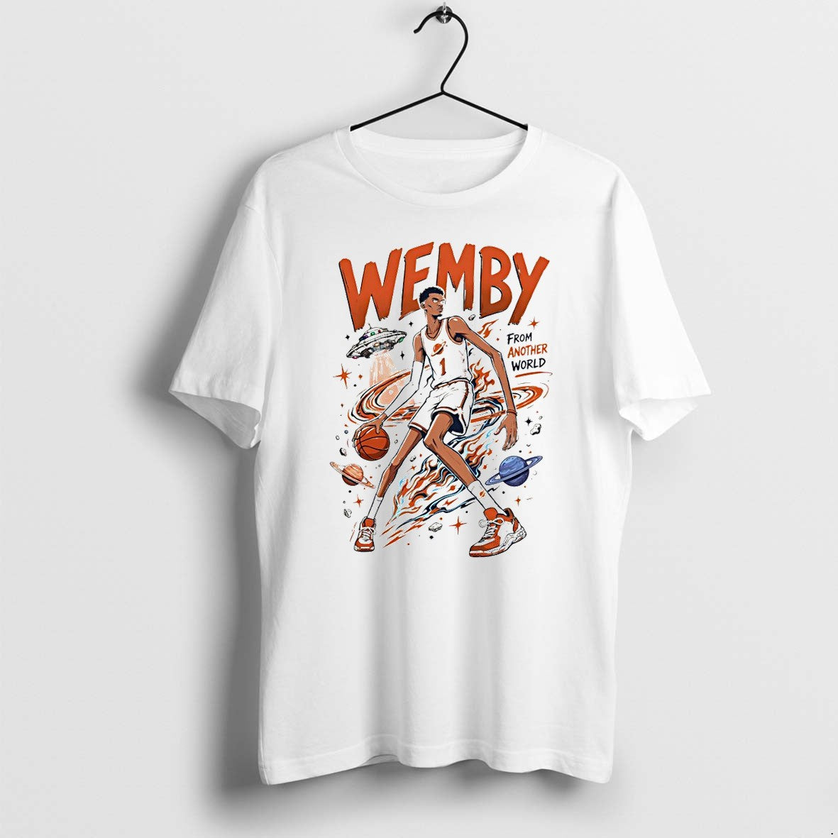 Official Victor Wembanyama Alien Wemby From Another - Adult & Kids T-Shirts, Sweatshirts & Hoodies apparel design preview 1