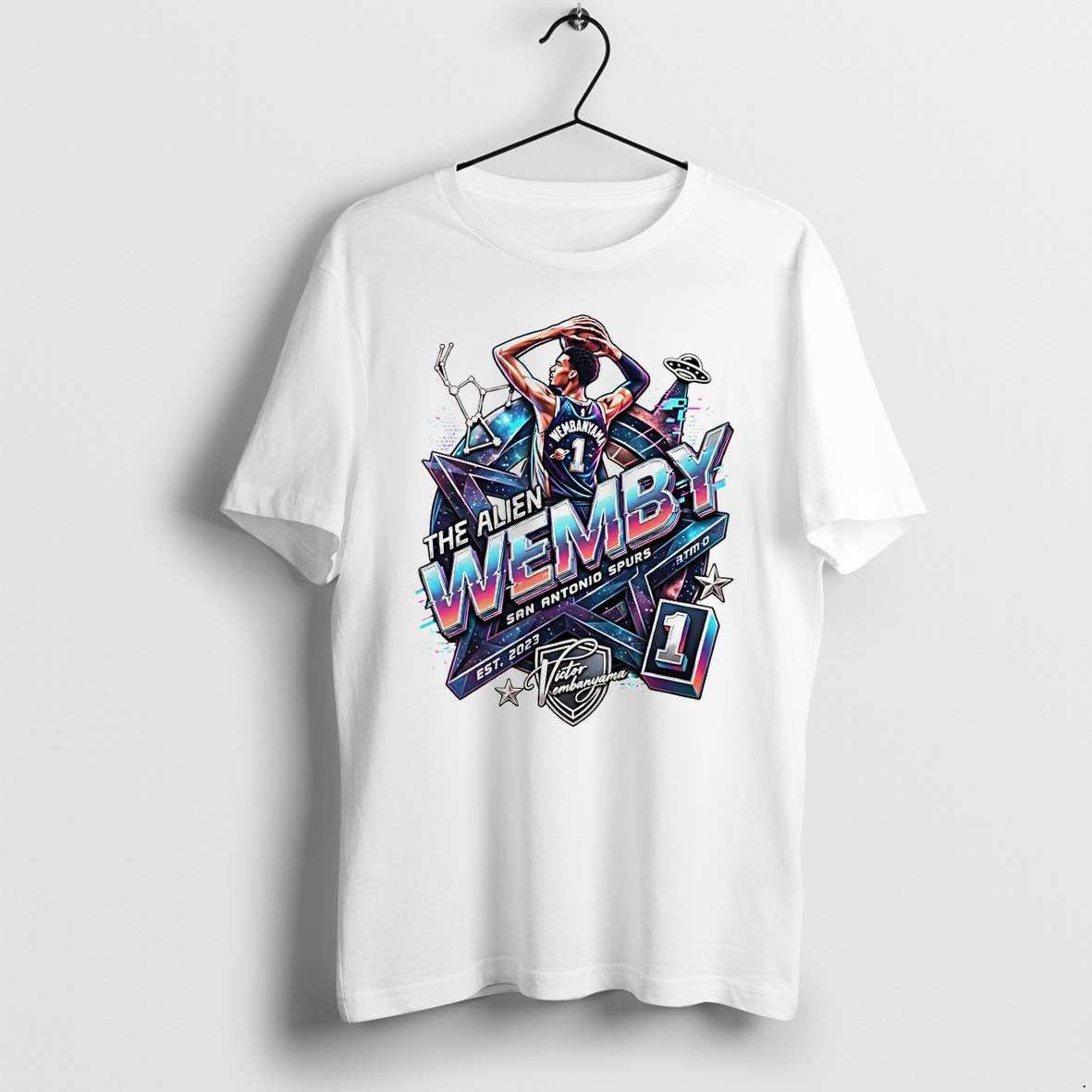 Official Victor Wembanyama The Alien Wemby San - Adult & Kids T-Shirts, Sweatshirts & Hoodies apparel design preview 1