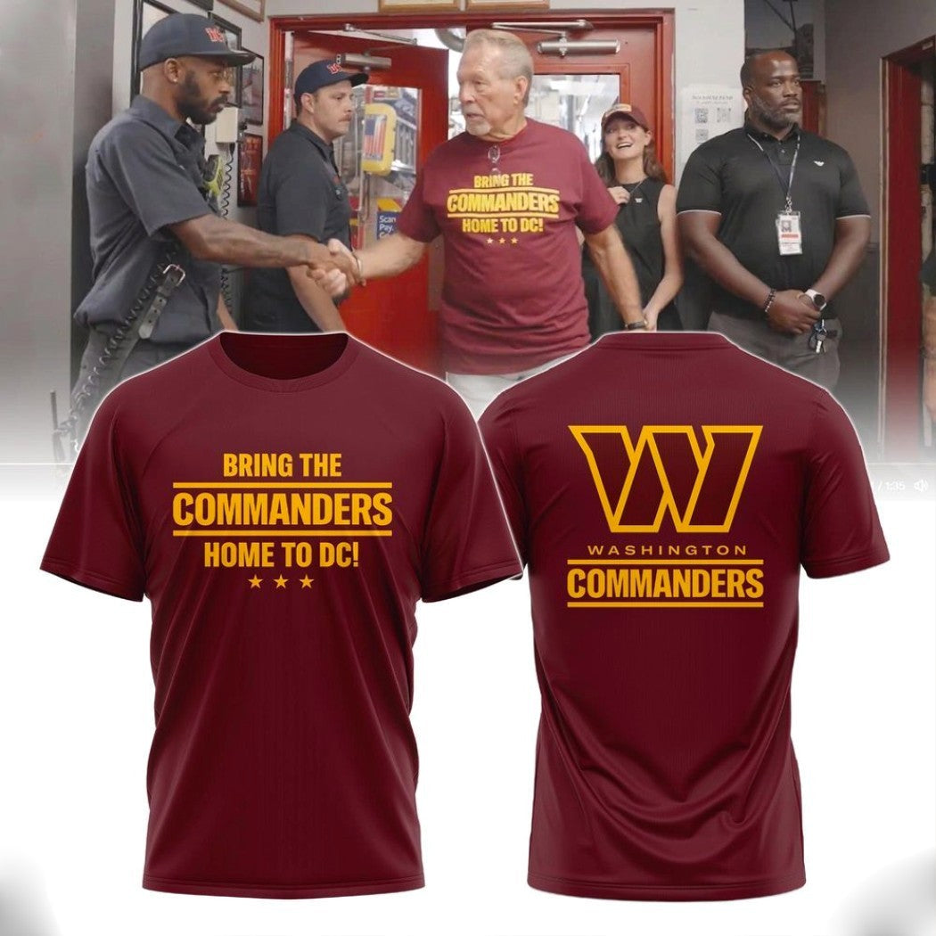 Washington Commanders Bring The Home To DC Two Sided - Adult & Kids T-Shirts, Sweatshirts & Hoodies apparel design preview 1