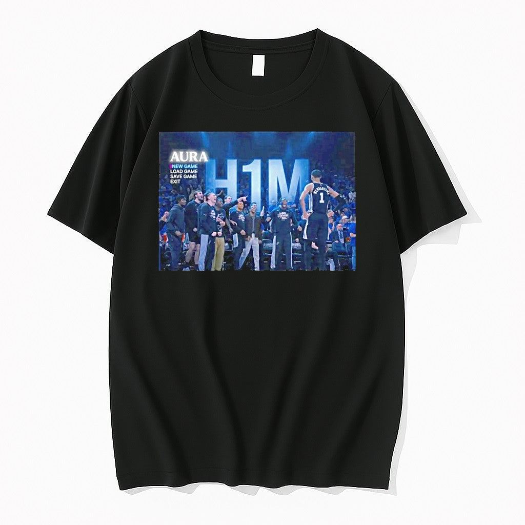 Official Wemby H1m Aura Video Game Loading Screen - Adult & Kids T-Shirts, Sweatshirts & Hoodies apparel design preview 1