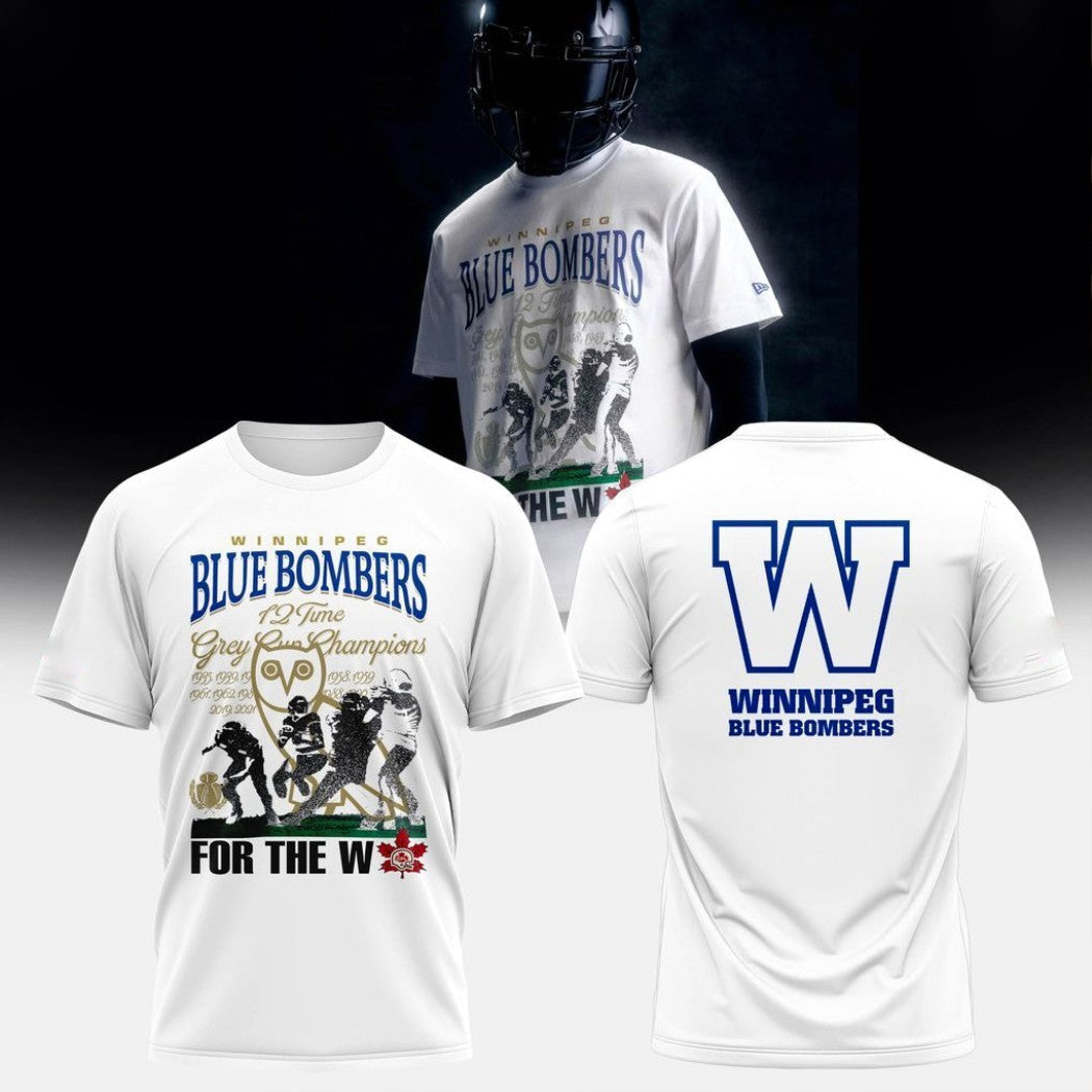Winnipeg Blue Bombers 12 Time Grey Cup Champions Logo - Adult & Kids T-Shirts, Sweatshirts & Hoodies apparel design preview 1
