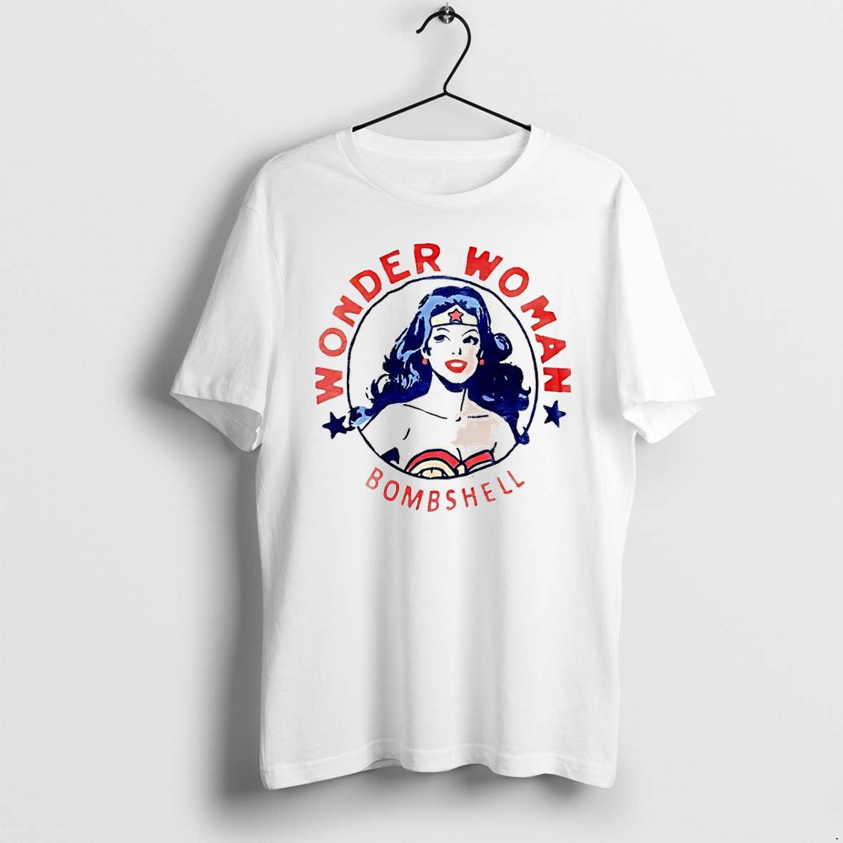 Official Wonder Woman Bombshell Circle Vintage Jpg - Adult & Kids T-Shirts, Sweatshirts & Hoodies apparel design preview 1