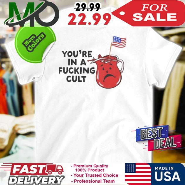 You're In A Fucking Cult Flag America 2025 - Adult & Kids T-Shirts, Sweatshirts & Hoodies apparel design preview 1