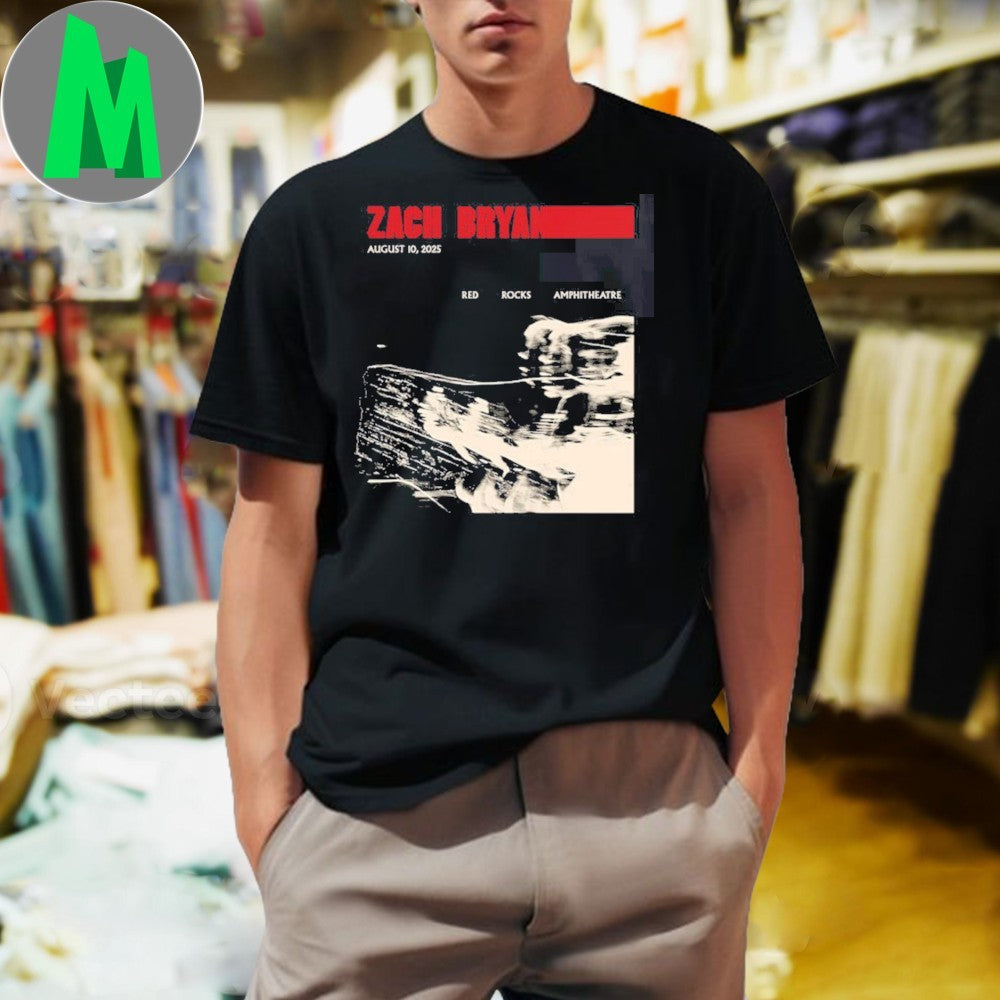 Zach Bryan Red Rocks Amphitheatre August 10 2025 - Adult & Kids T-Shirts, Sweatshirts & Hoodies apparel design preview 1
