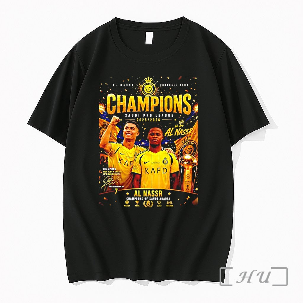 Officials Al Nassr Fc Saudi Pro League Champions 2025 - Adult & Kids T-Shirts, Sweatshirts & Hoodies apparel design preview 1