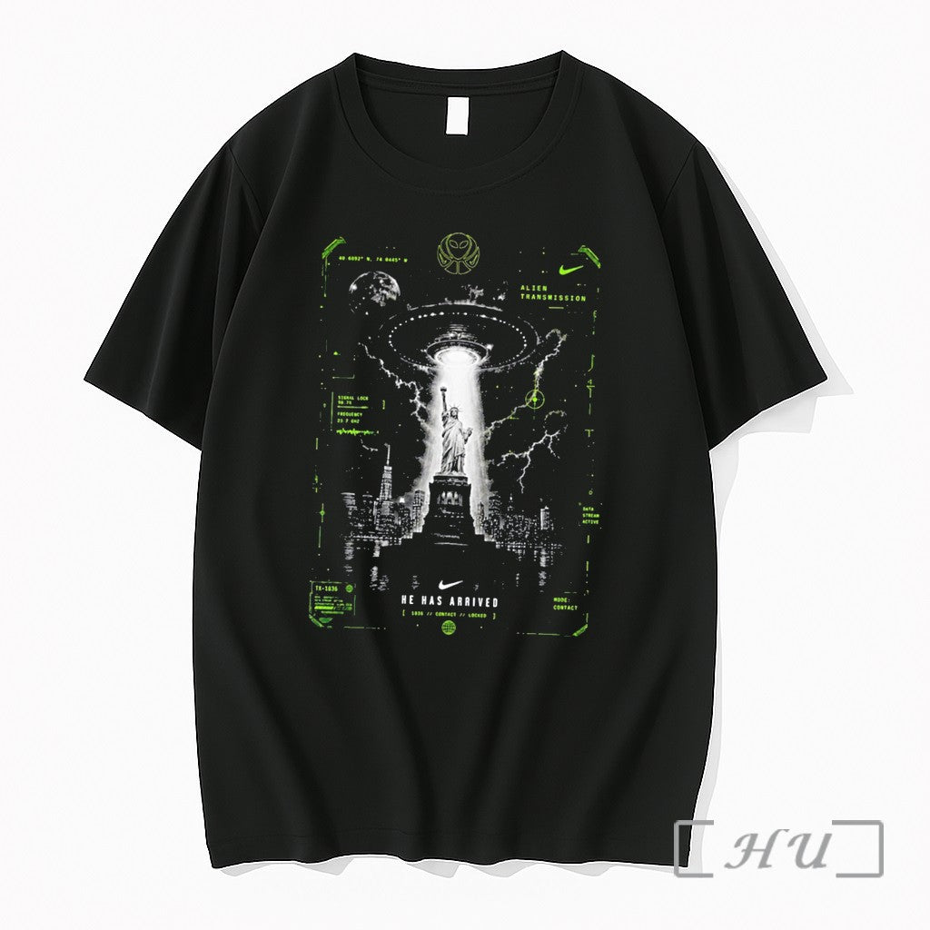 Officials Alien Transmission He Has Arrived - Adult & Kids T-Shirts, Sweatshirts & Hoodies apparel design preview 1