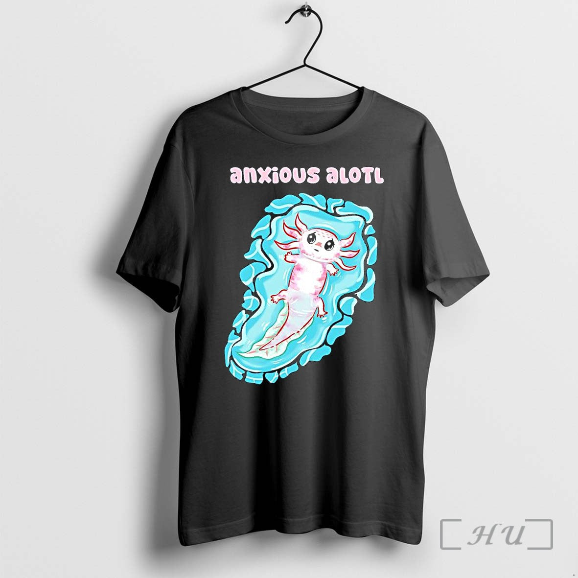 Officials Anxious Axolotl Cute Funny Amphibian - Adult & Kids T-Shirts, Sweatshirts & Hoodies apparel design preview 1