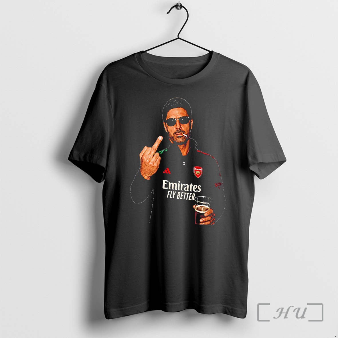 Officials Arsenal Coach Mikel Arteta Middle Finger - Adult & Kids T-Shirts, Sweatshirts & Hoodies apparel design preview 1