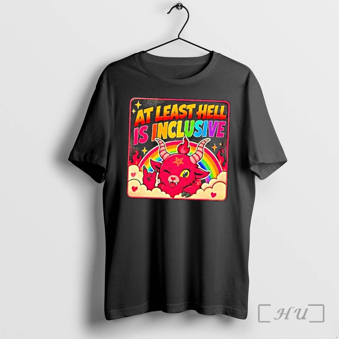 Officials At Least Hell Is Inclusive Cute Pink - Adult & Kids T-Shirts, Sweatshirts & Hoodies apparel design preview 1