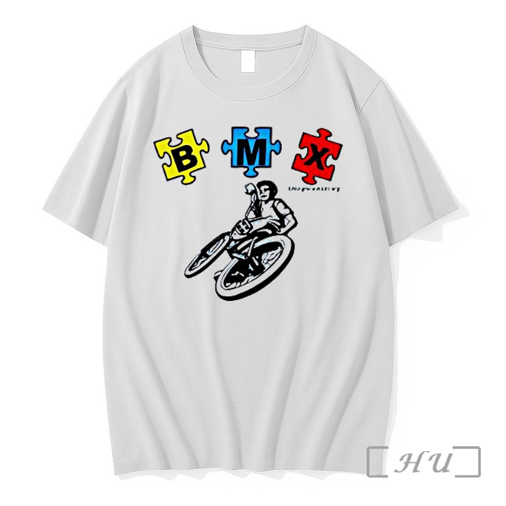Officials Bmx Puzzle Pieces Bike Rider Autism - Adult & Kids T-Shirts, Sweatshirts & Hoodies apparel design preview 1