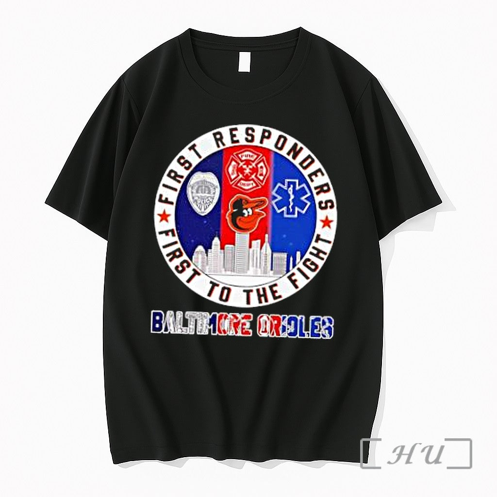 Officials Baltimore Orioles Sports Logo City Skyline - Adult & Kids T-Shirts, Sweatshirts & Hoodies apparel design preview 1