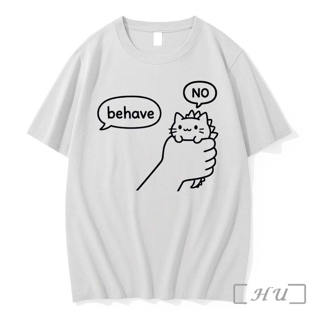 Officials Behave No Hand Holding Cute Cat Dinosaur - Adult & Kids T-Shirts, Sweatshirts & Hoodies apparel design preview 1
