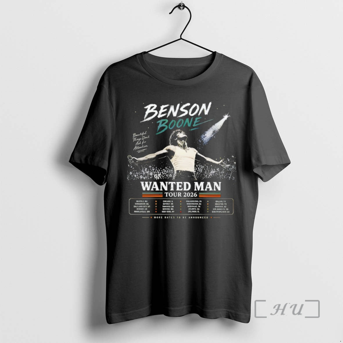 Officials Benson Boone Wanted Man World Tour 2026 - Adult & Kids T-Shirts, Sweatshirts & Hoodies apparel design preview 1