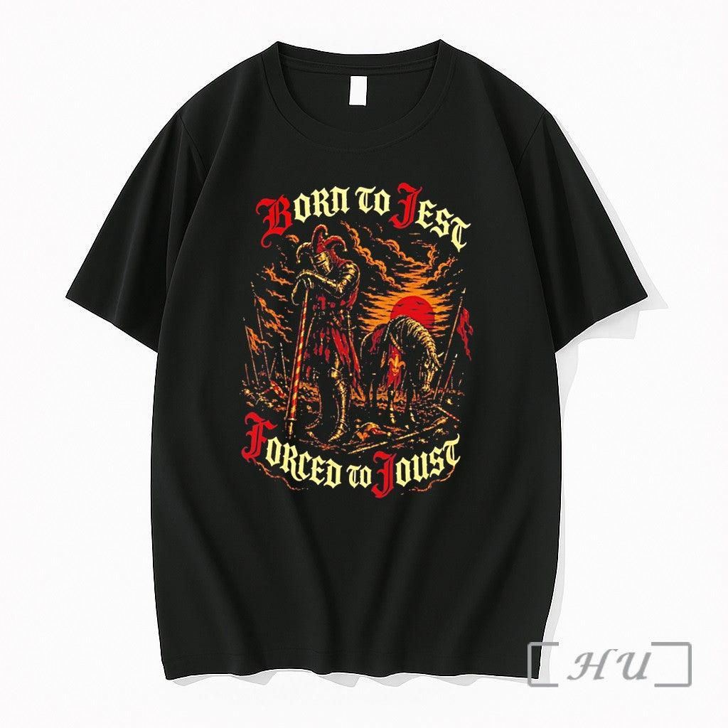 Officials Born To Jest Forced Joust Battle Knight - Adult & Kids T-Shirts, Sweatshirts & Hoodies apparel design preview 1