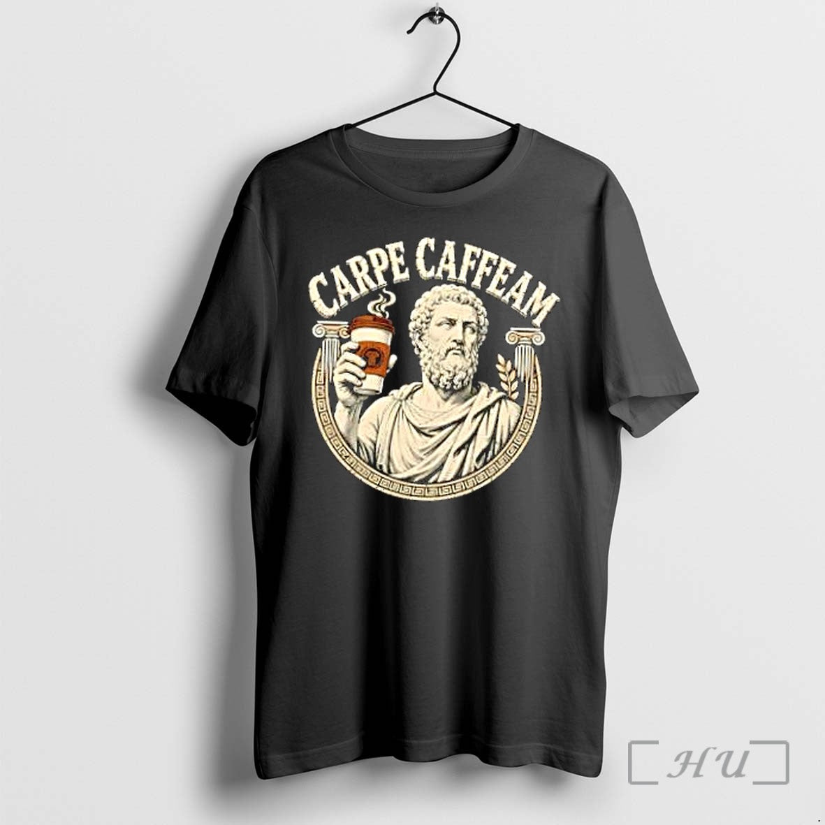 Officials Carpe Caffeam Ancient Philosopher Coffee - Adult & Kids T-Shirts, Sweatshirts & Hoodies apparel design preview 1