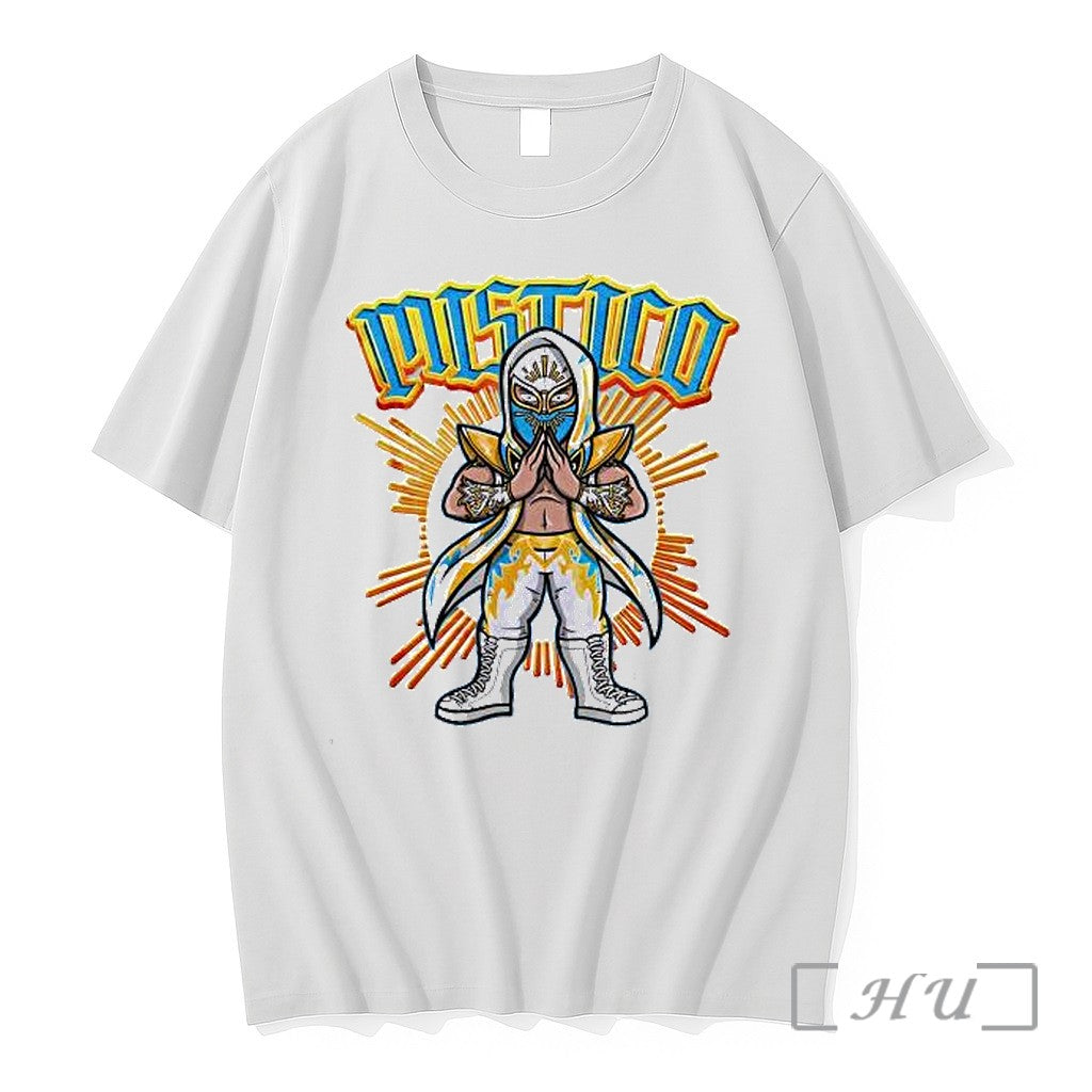 Officials Cartoon Sunburst Mistico Aew Lucha Libre - Adult & Kids T-Shirts, Sweatshirts & Hoodies apparel design preview 1