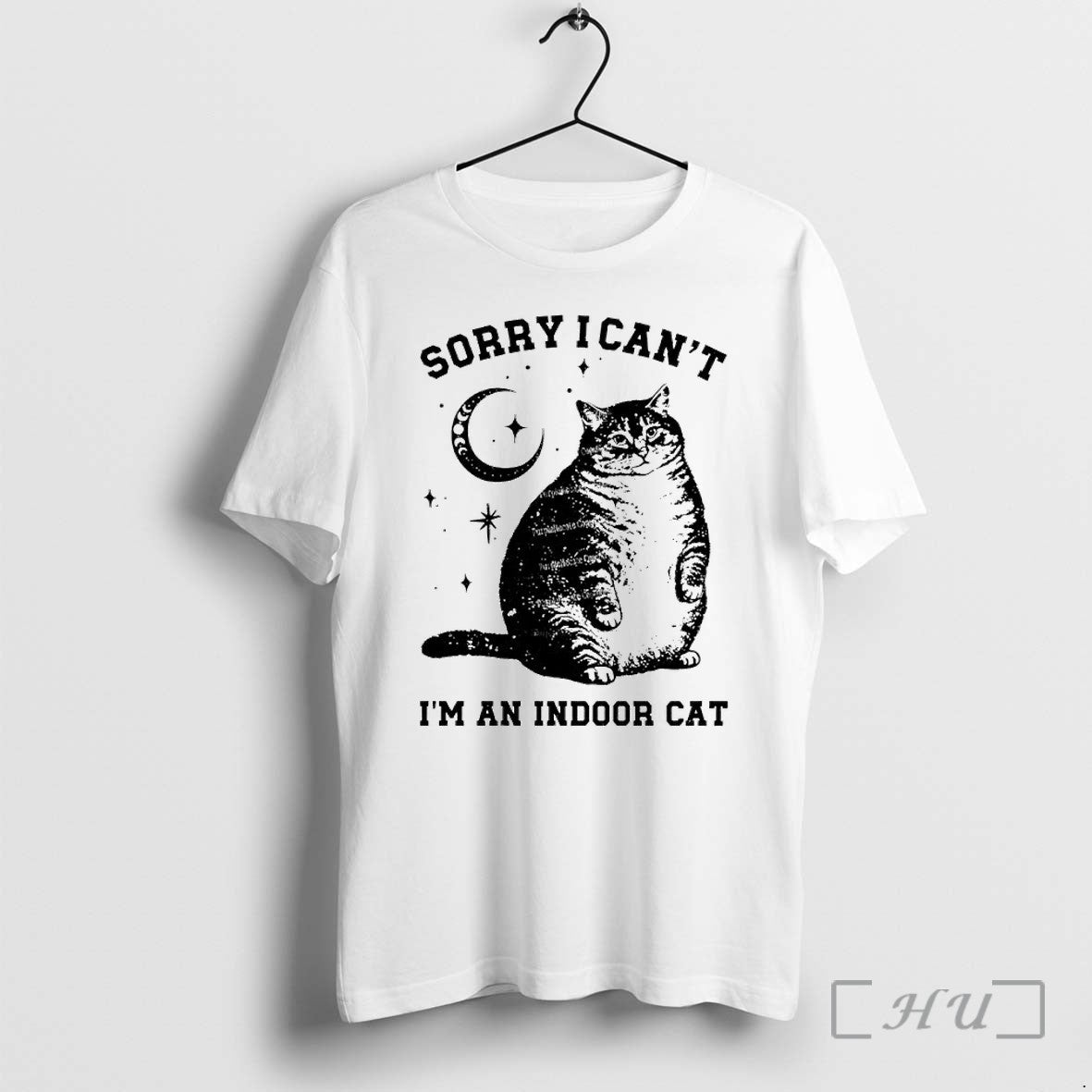 Officials Cat Moon Sorry I Cant Im An Indoor - Adult & Kids T-Shirts, Sweatshirts & Hoodies apparel design preview 1