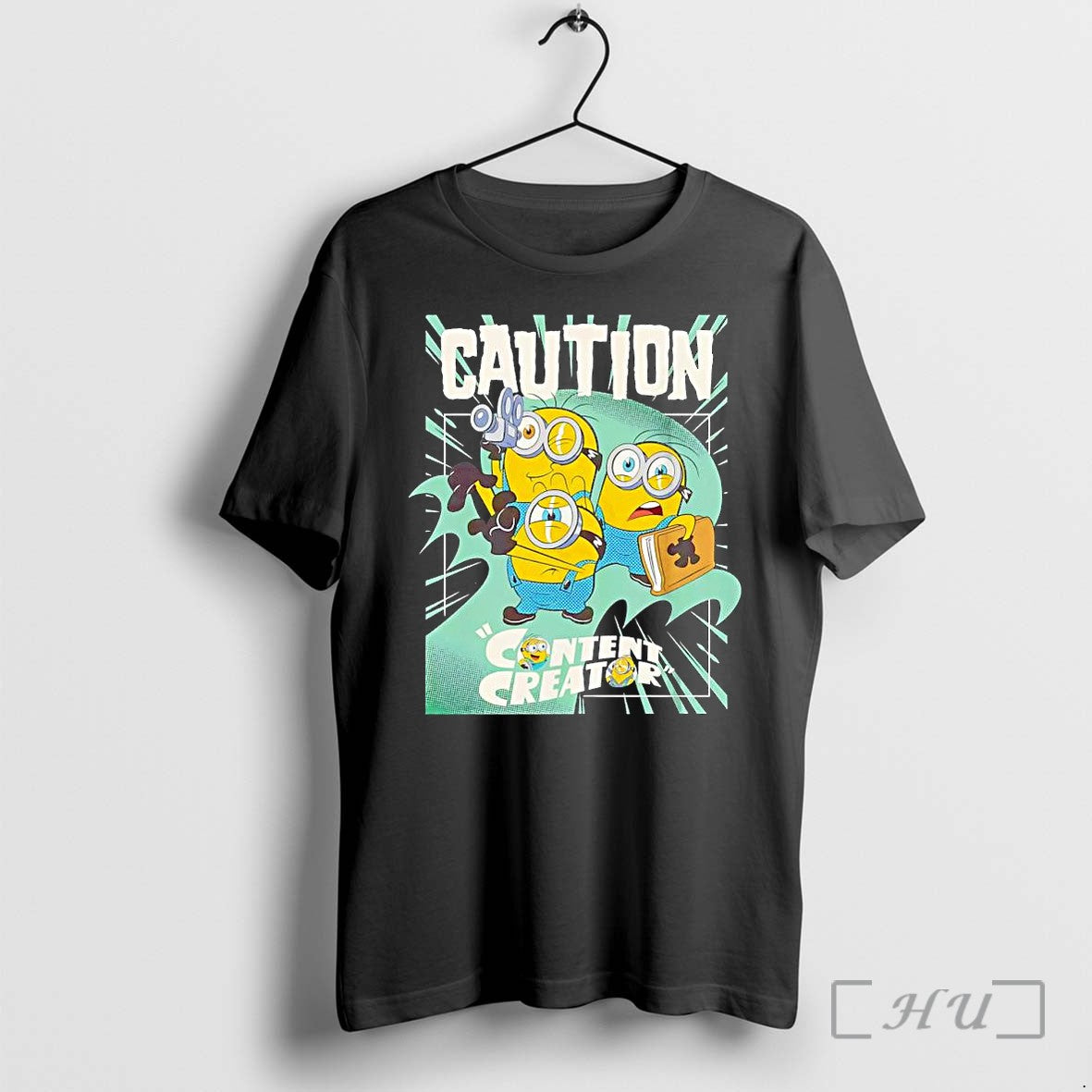 Officials Caution Minions Content Creator Premium - Adult & Kids T-Shirts, Sweatshirts & Hoodies apparel design preview 1