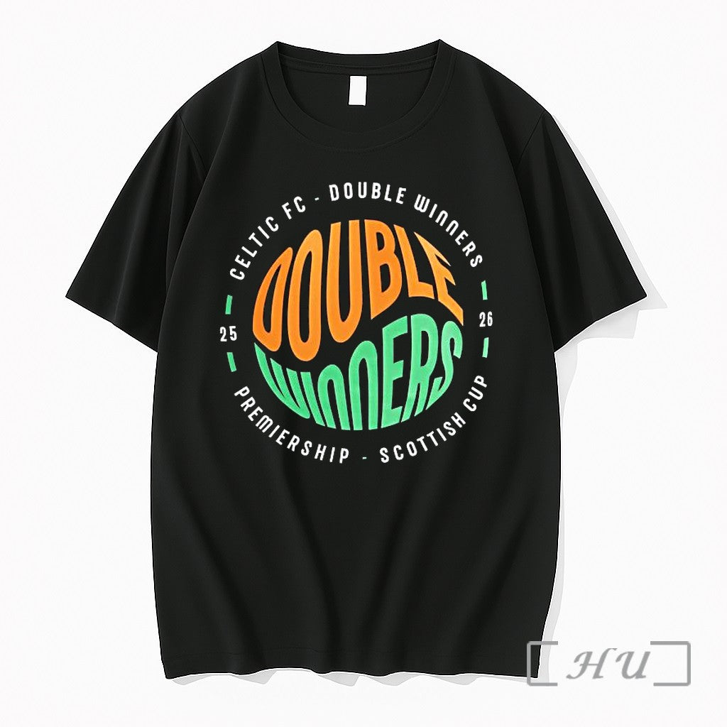 Officials Celtic F C Double Winners 2025 2026 - Adult & Kids T-Shirts, Sweatshirts & Hoodies apparel design preview 1