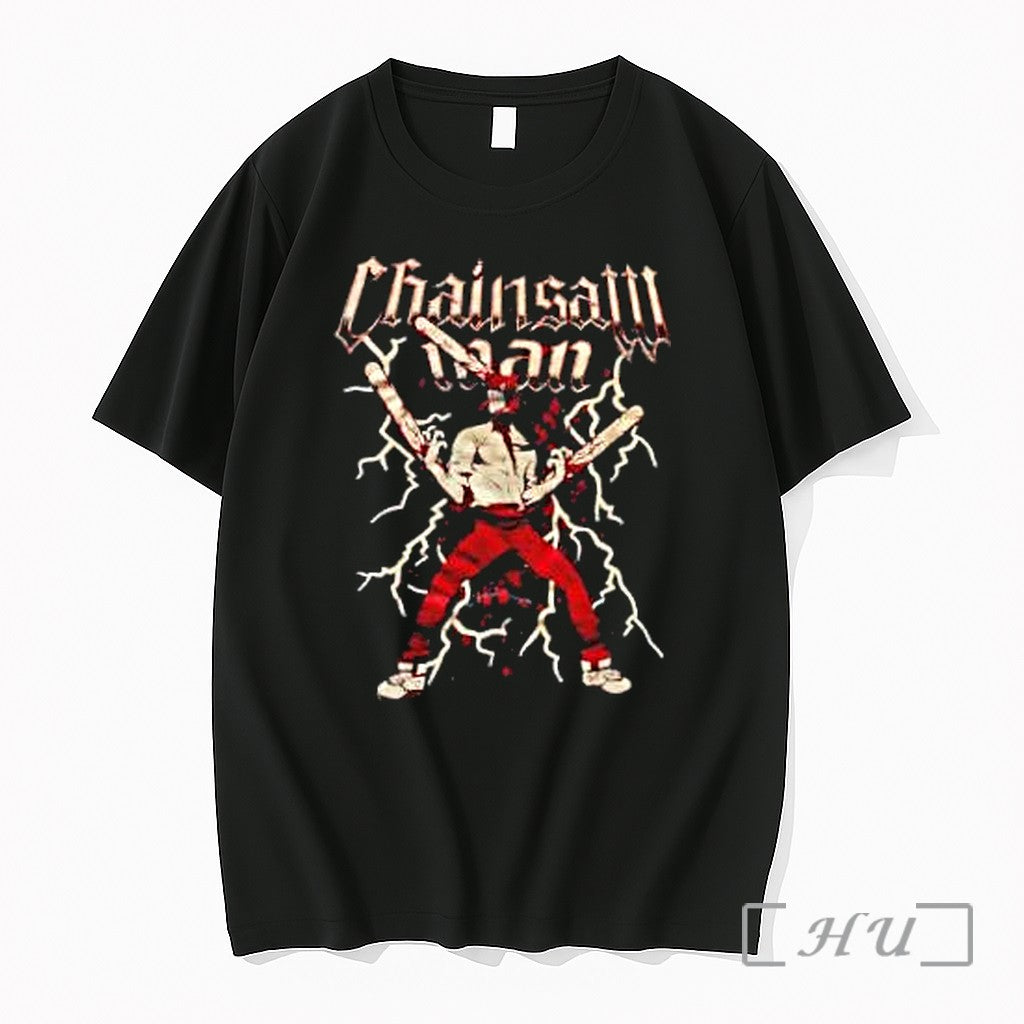 Officials Chainsaw Man Lightning Metal Premium - Adult & Kids T-Shirts, Sweatshirts & Hoodies apparel design preview 1