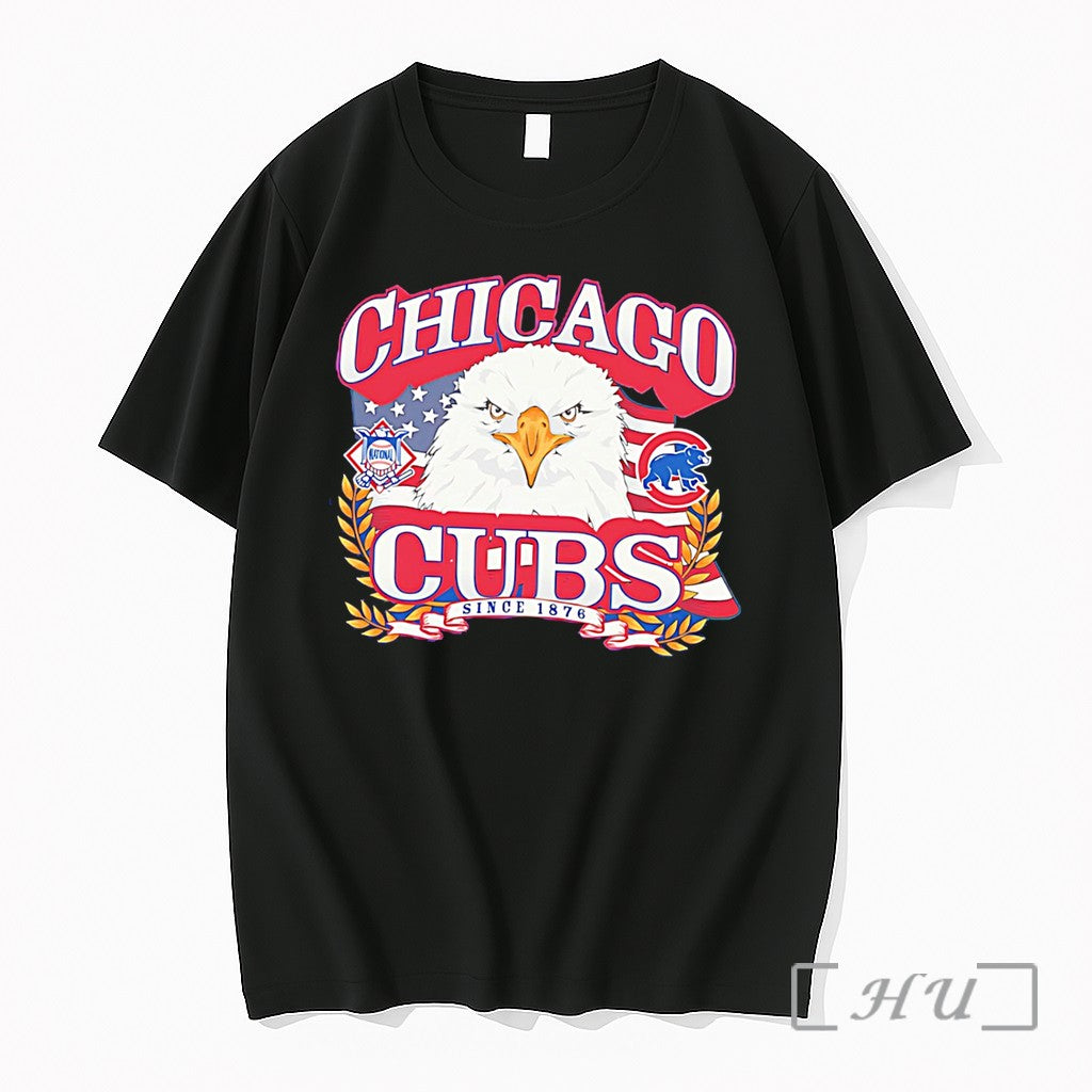 Officials Chicago Cubs Americana Eagle Celebrating - Adult & Kids T-Shirts, Sweatshirts & Hoodies apparel design preview 1