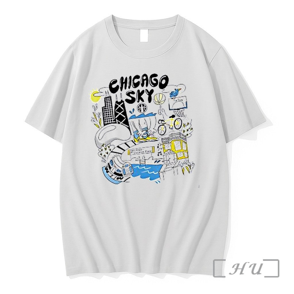 Officials Chicago Sky Skyline Train Basketball - Adult & Kids T-Shirts, Sweatshirts & Hoodies apparel design preview 1