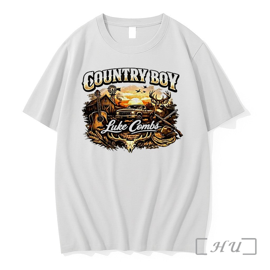 Officials Country Boy Luke Combs Hunting Truck Farm - Adult & Kids T-Shirts, Sweatshirts & Hoodies apparel design preview 1