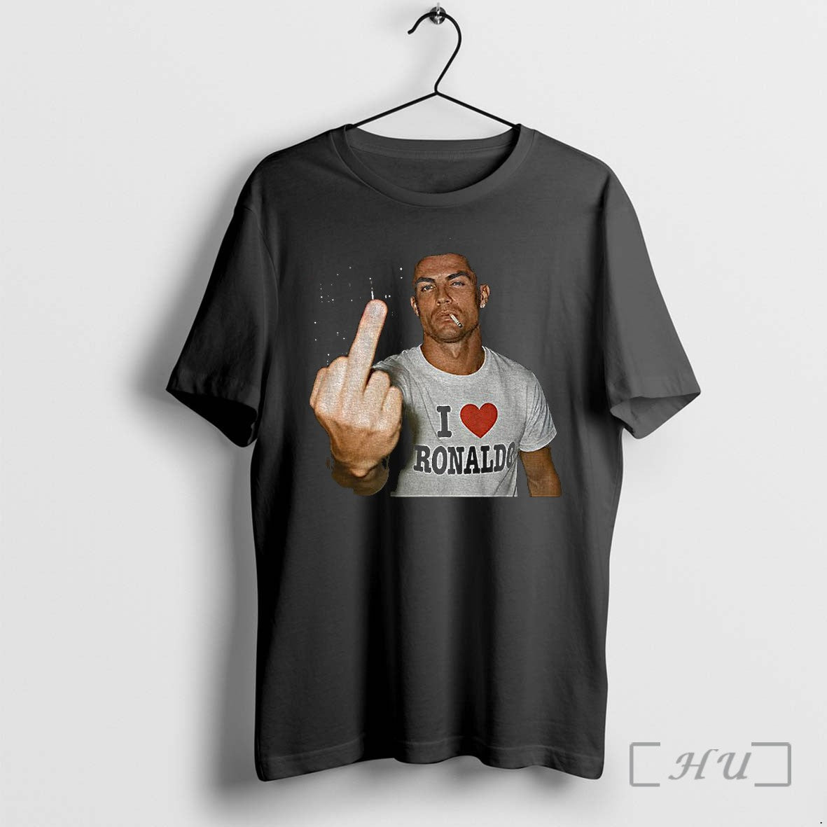 Officials Cristiano Ronaldo Smoking Middle Finger I - Adult & Kids T-Shirts, Sweatshirts & Hoodies apparel design preview 1