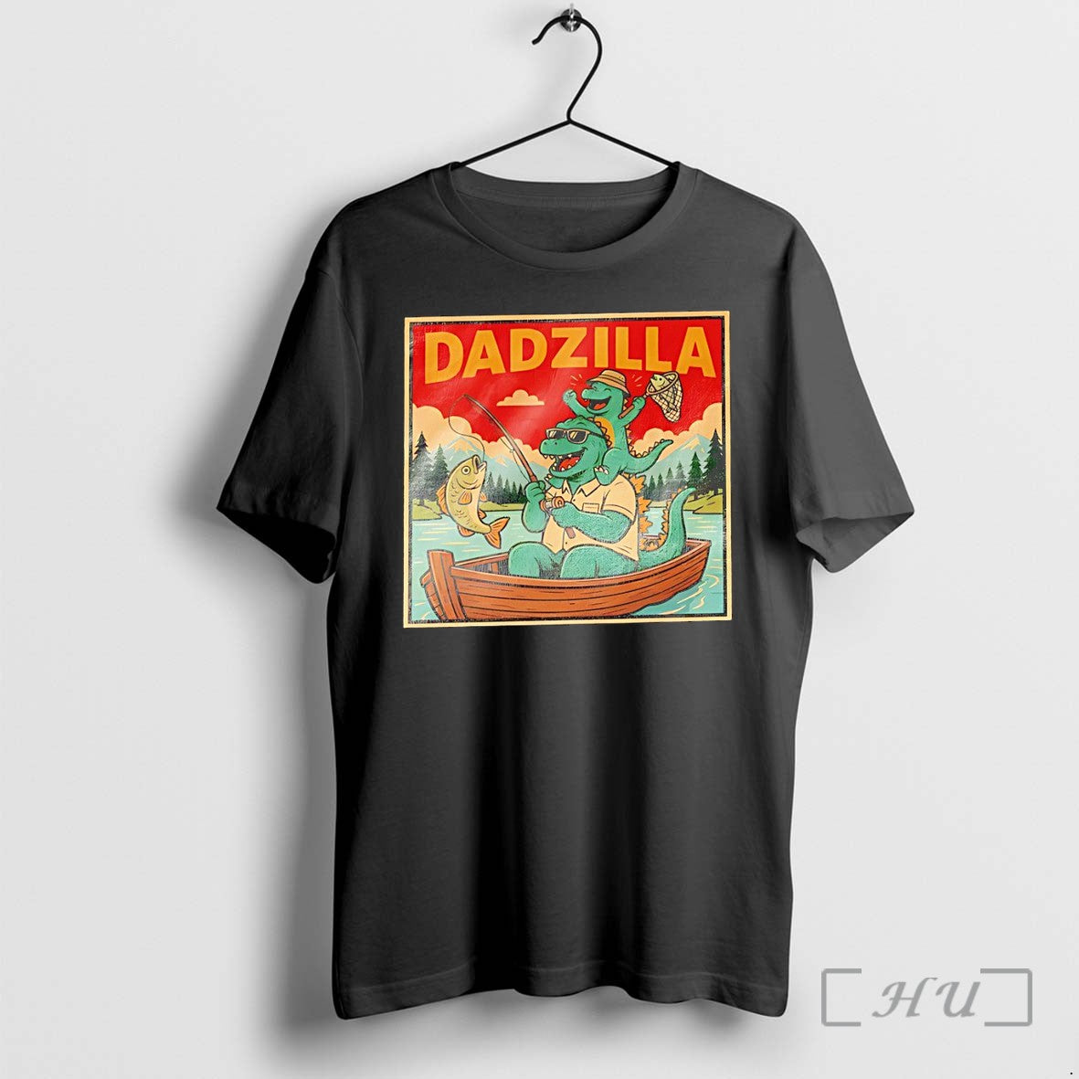 Officials Dadzilla Fishing Fathers Day Graphic - Adult & Kids T-Shirts, Sweatshirts & Hoodies apparel design preview 1