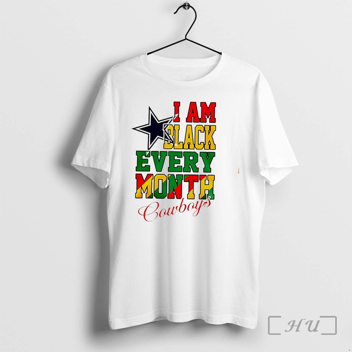 Officials Dallas Cowboys I Am Black Every Month - Adult & Kids T-Shirts, Sweatshirts & Hoodies apparel design preview 1
