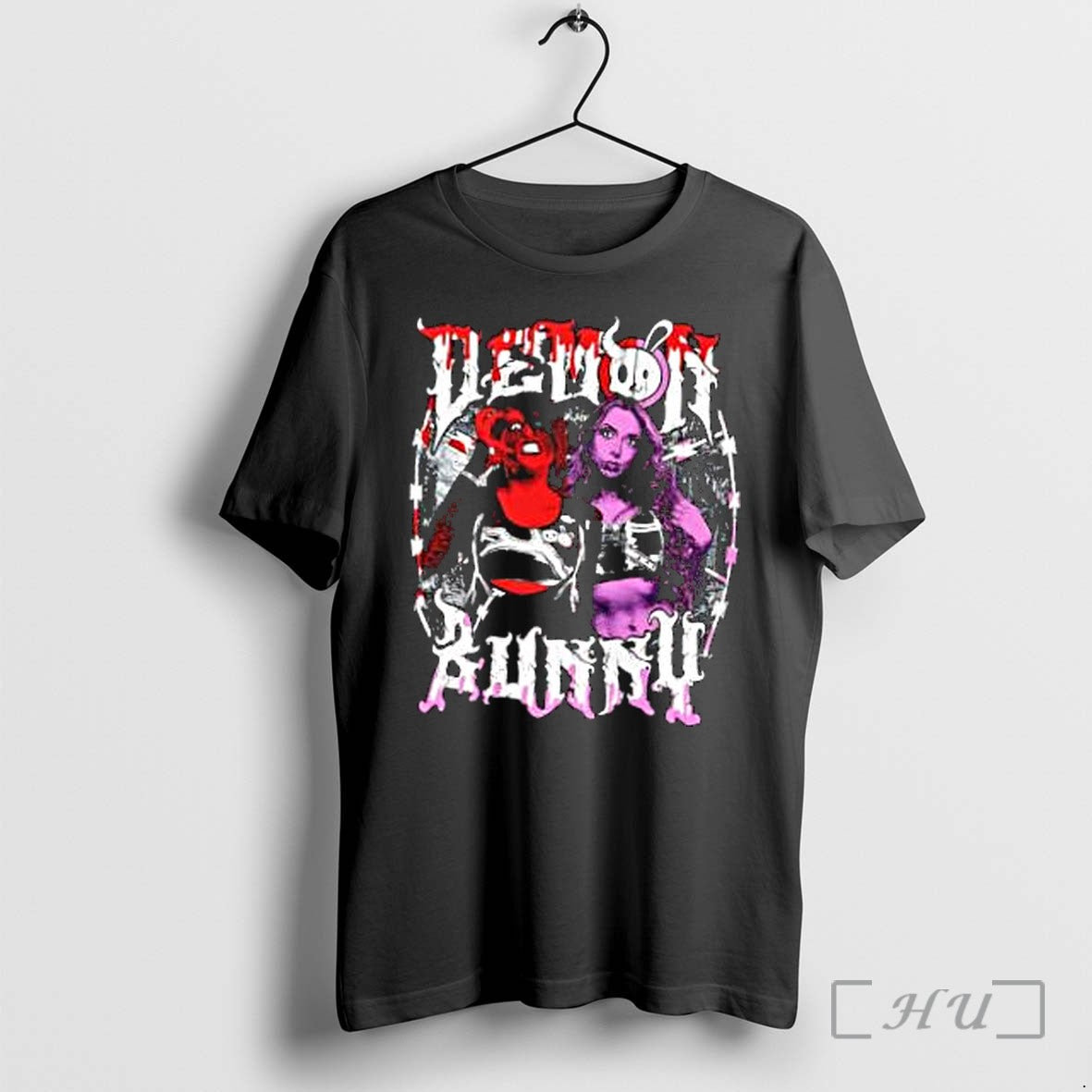 Officials Demon Bunny Two Girls Gothic Grunge - Adult & Kids T-Shirts, Sweatshirts & Hoodies apparel design preview 1
