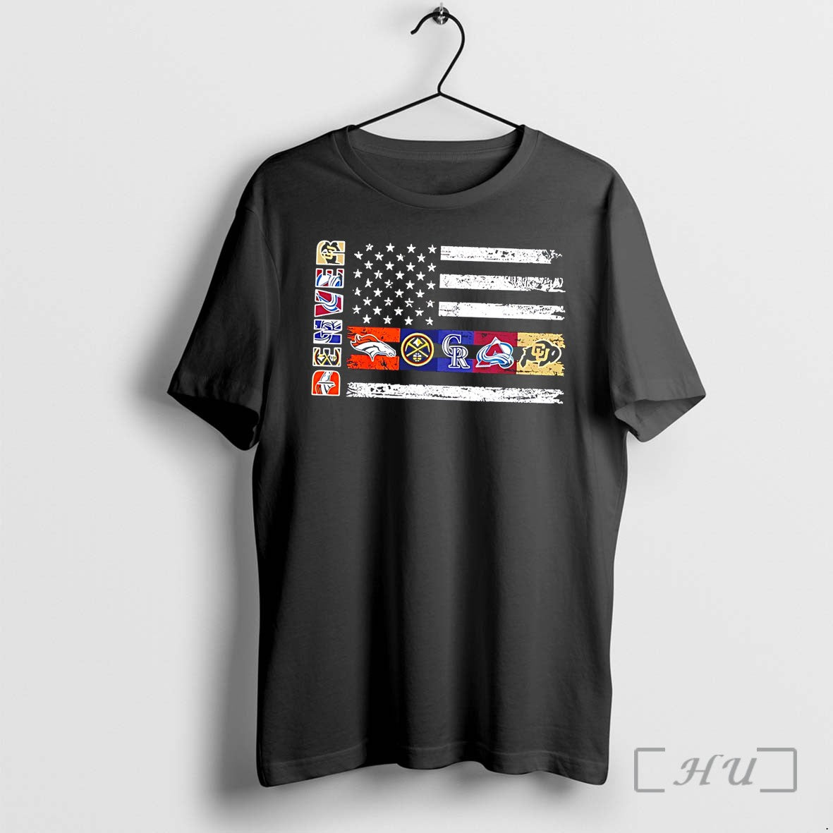 Officials Denver Sports Teams Logos Flag - Adult & Kids T-Shirts, Sweatshirts & Hoodies apparel design preview 1