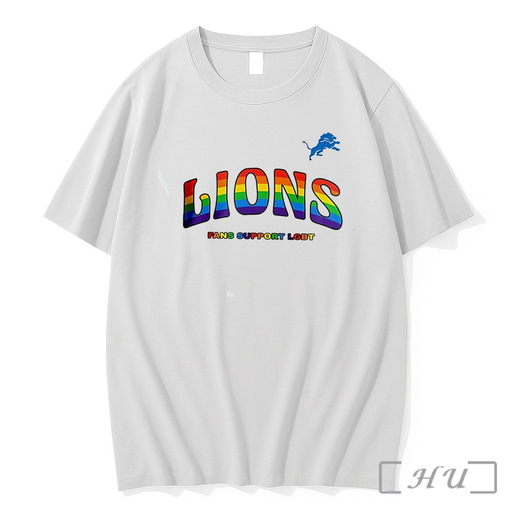 Officials Detroit Lions Fans Support Lgbt Pride Month - Adult & Kids T-Shirts, Sweatshirts & Hoodies apparel design preview 1