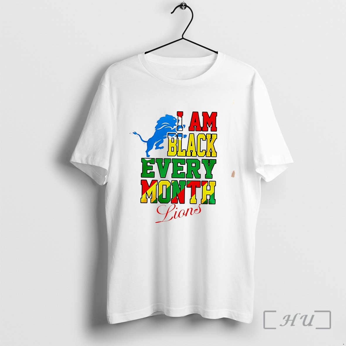 Officials Detroit Lions I Am Black Every Month - Adult & Kids T-Shirts, Sweatshirts & Hoodies apparel design preview 1