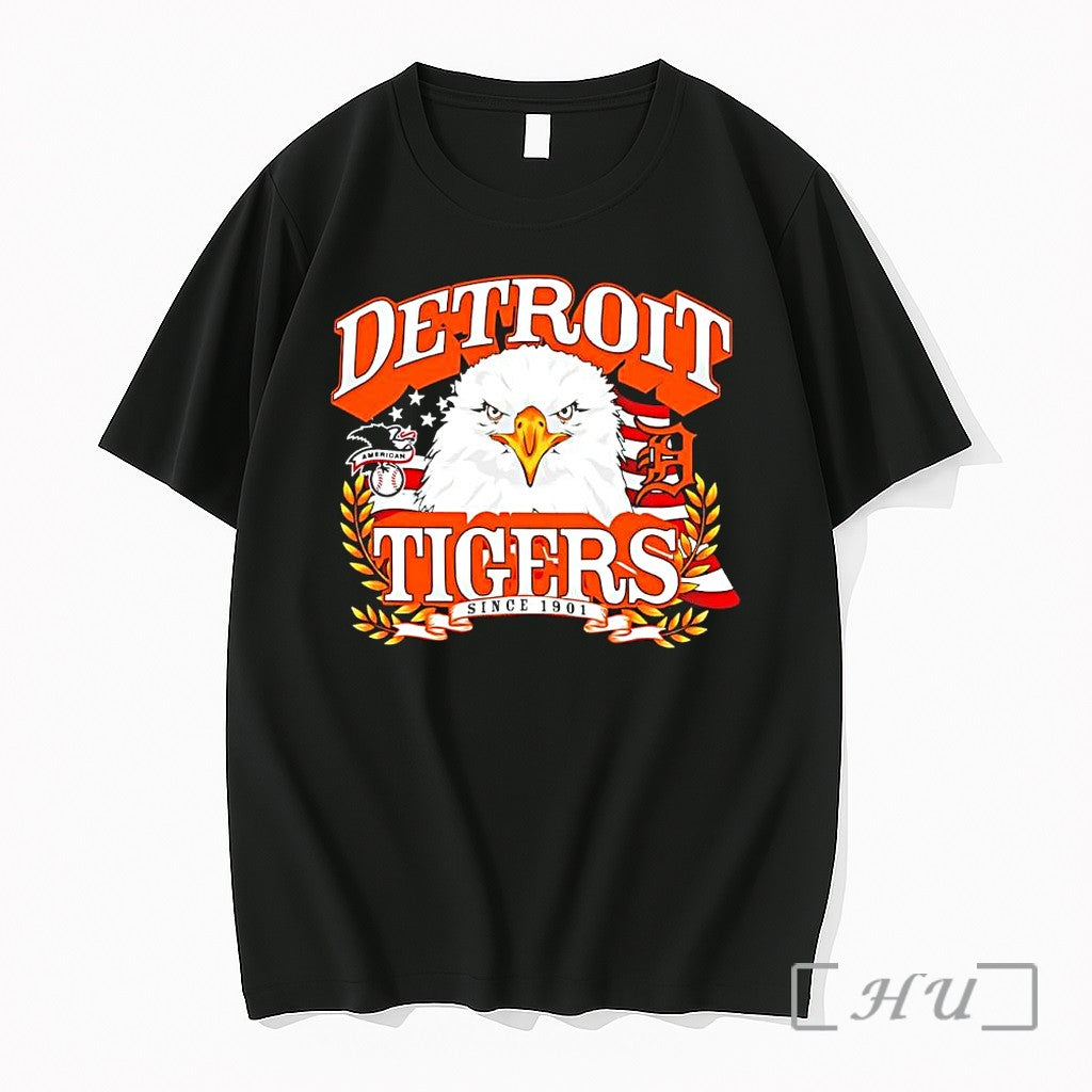 Officials Detroit Tigers Baseball Bald Eagle American - Adult & Kids T-Shirts, Sweatshirts & Hoodies apparel design preview 1