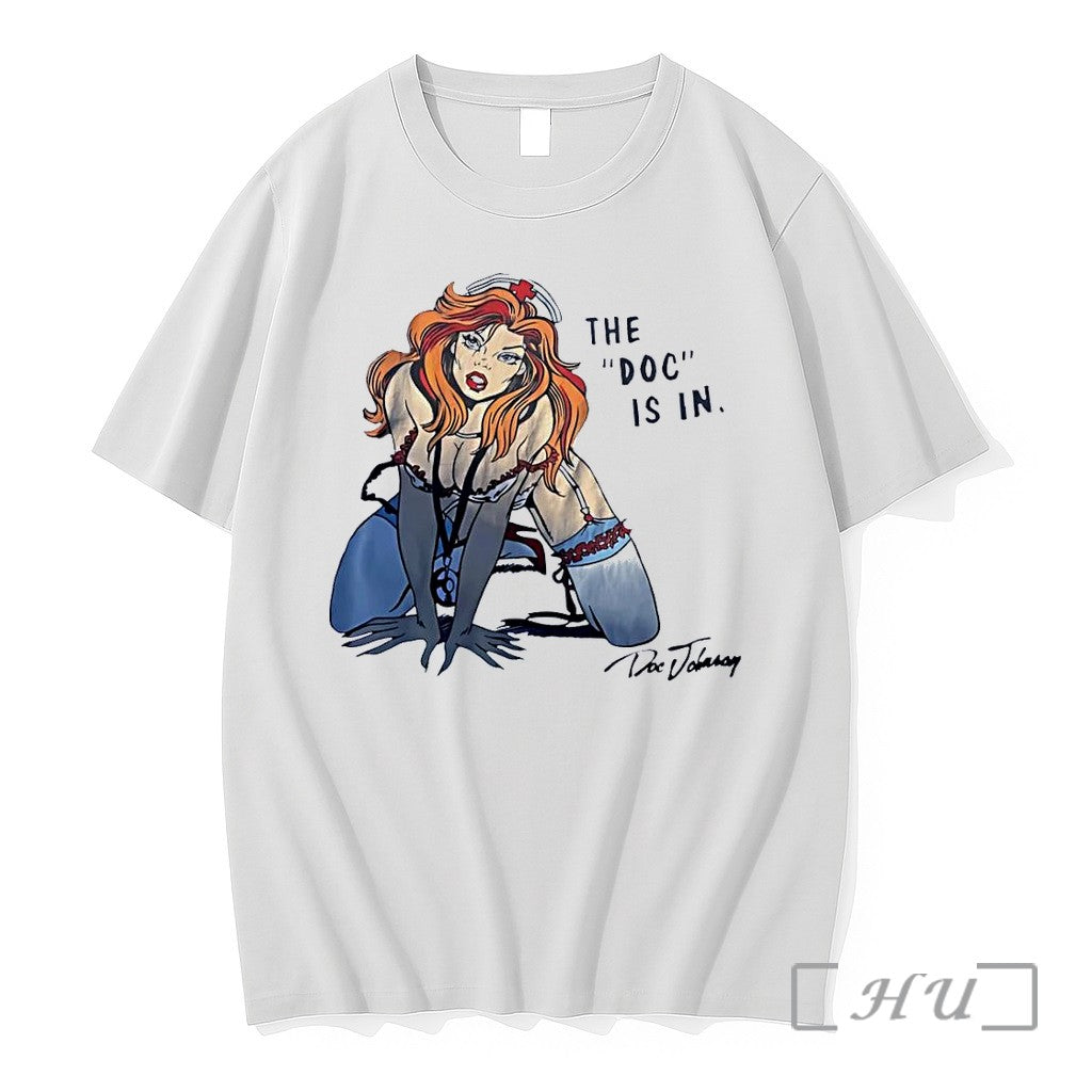 Officials Doc Johnson Pin Up Nurse Redhead The Is In - Adult & Kids T-Shirts, Sweatshirts & Hoodies apparel design preview 1