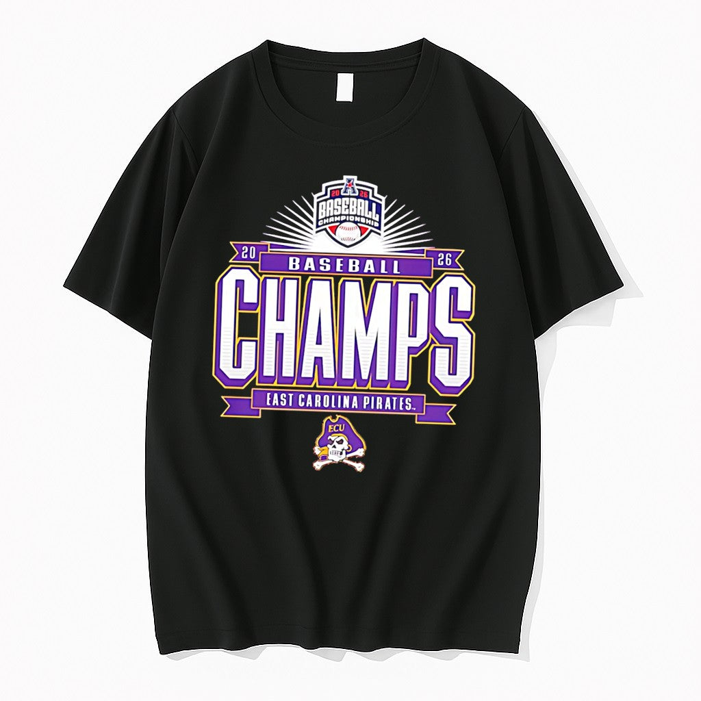 Officials Ecu Pirates 2026 American Conference - Adult & Kids T-Shirts, Sweatshirts & Hoodies apparel design preview 1